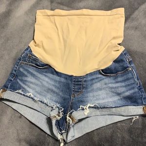 Maternity jean shorts